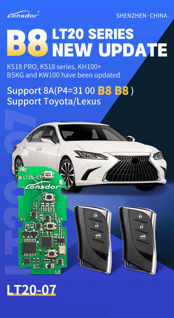 Lonsdor LT20 Adds Toyota Lexus P4 8A-B8 Key Type | Lonsdor Auto Key ...